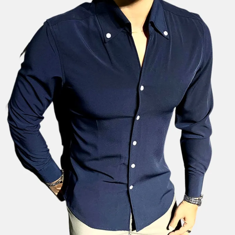 AntoniosClothing Solid Elegant Long-Sleeve Shirt