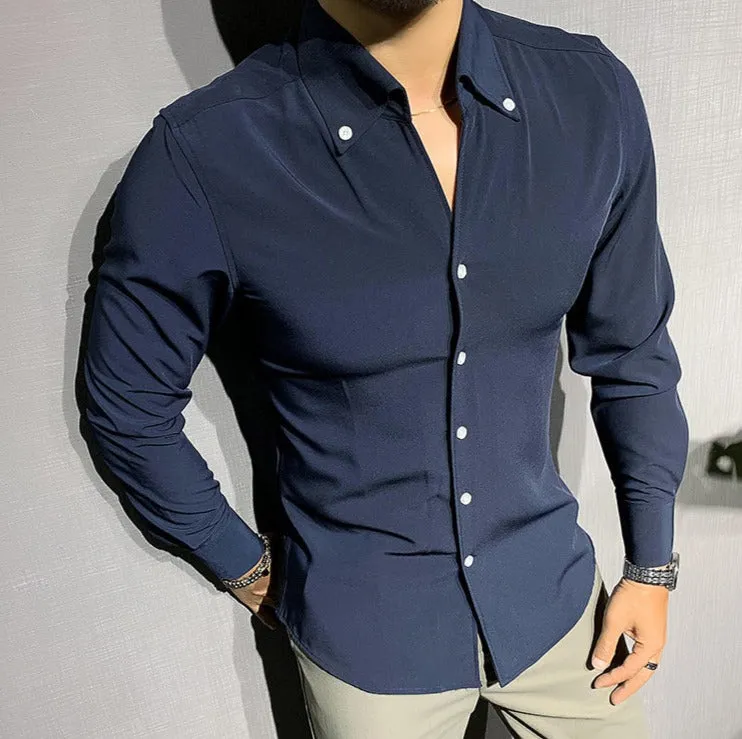 AntoniosClothing Solid Elegant Long-Sleeve Shirt