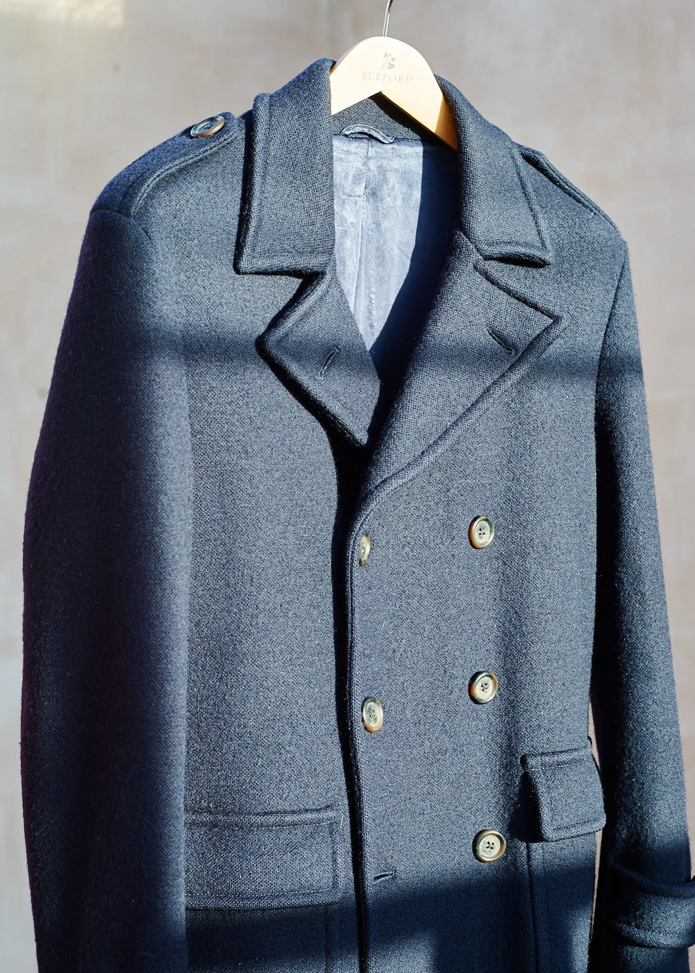 Aspesi Navy 100% Wool Unstructured Peacoat - M