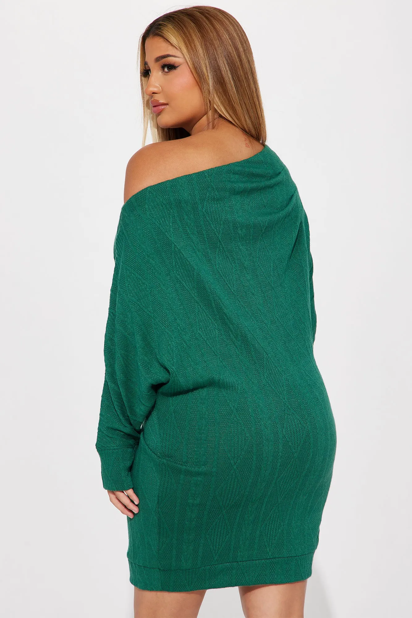 Ava Sweater Mini Dress - Hunter