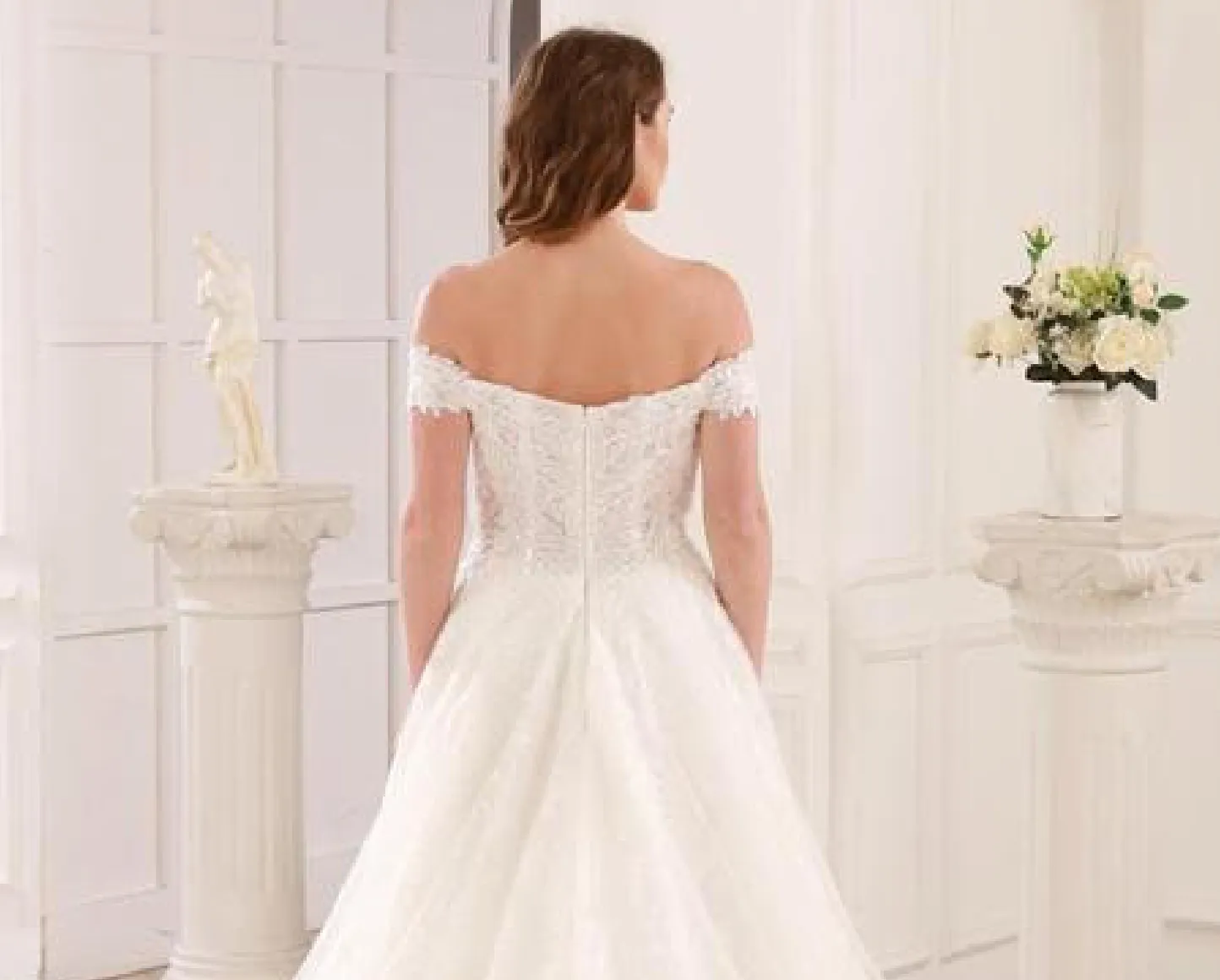 Beaded Lace Sweetheart A Line Wedding Gown