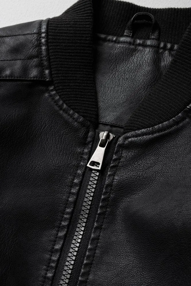 Biker Bomber Jacket Black