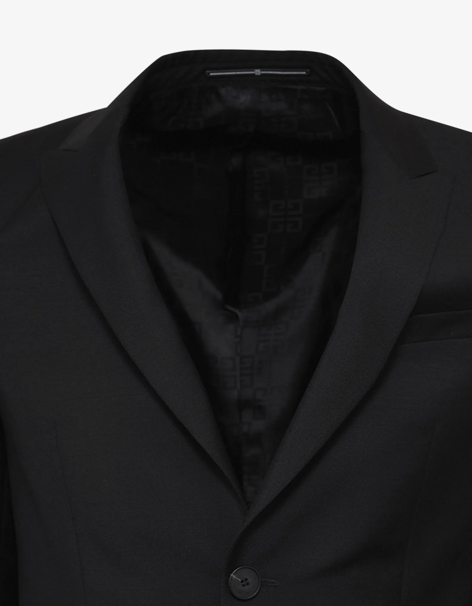 Black Single-Breasted Wool-Blend Suit