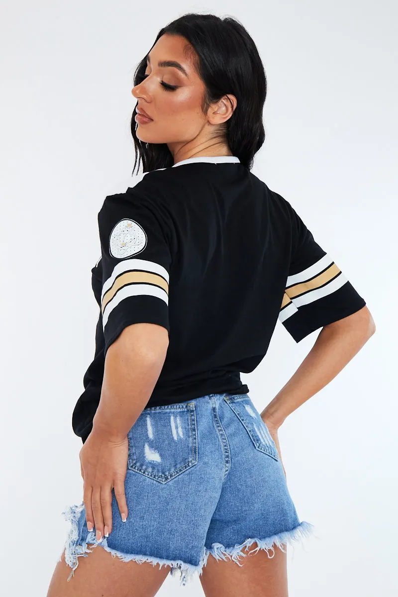 Black Winner Logo Varsity T-Shirt - Kimia