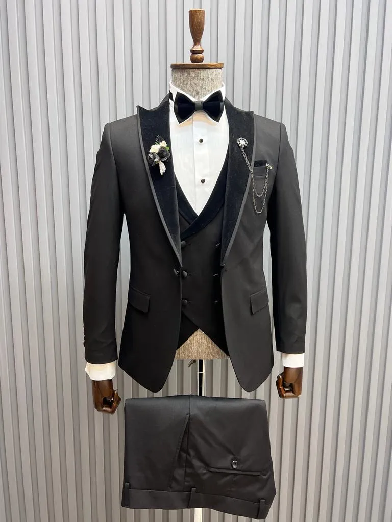 Bojoni Tommy Slim Fit Black  Tuxedo