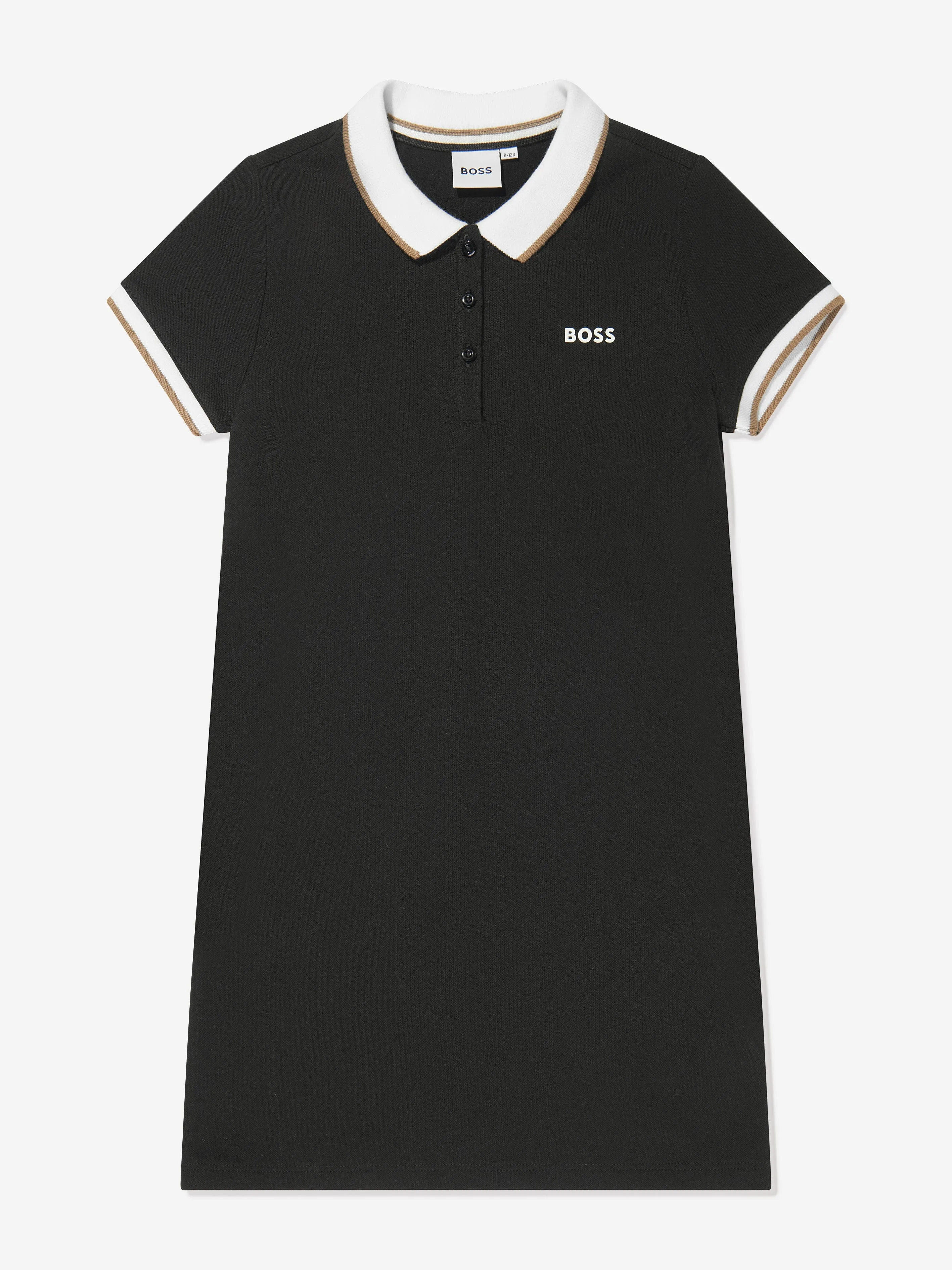 BOSS Girls Polo Dress in Black