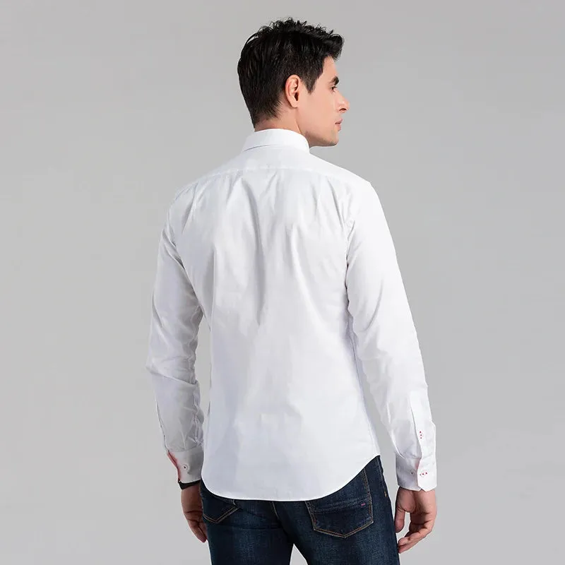 Business casual long sleeve cotton shirt