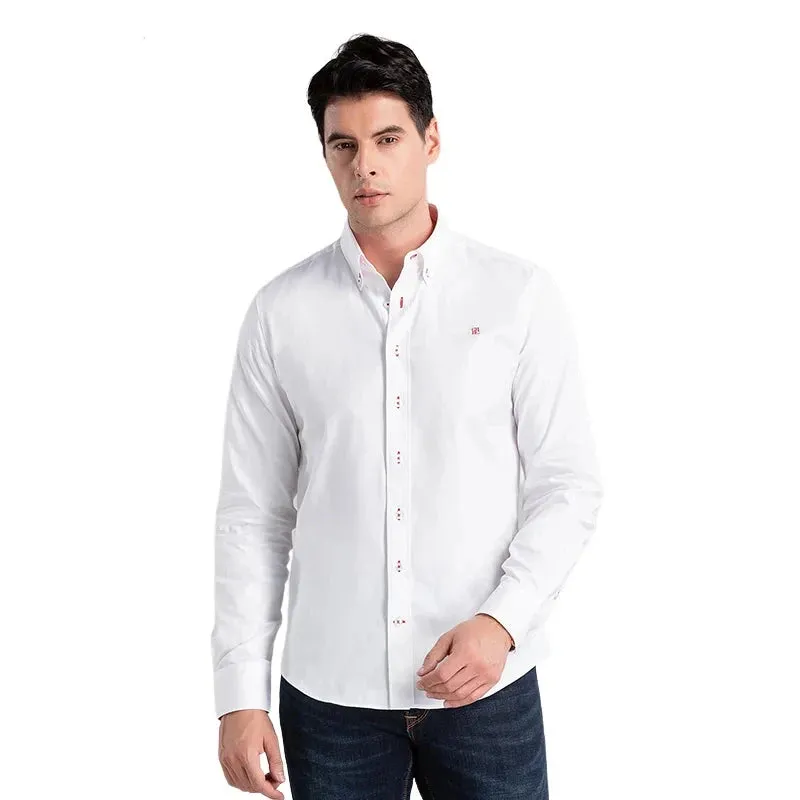 Business casual long sleeve cotton shirt