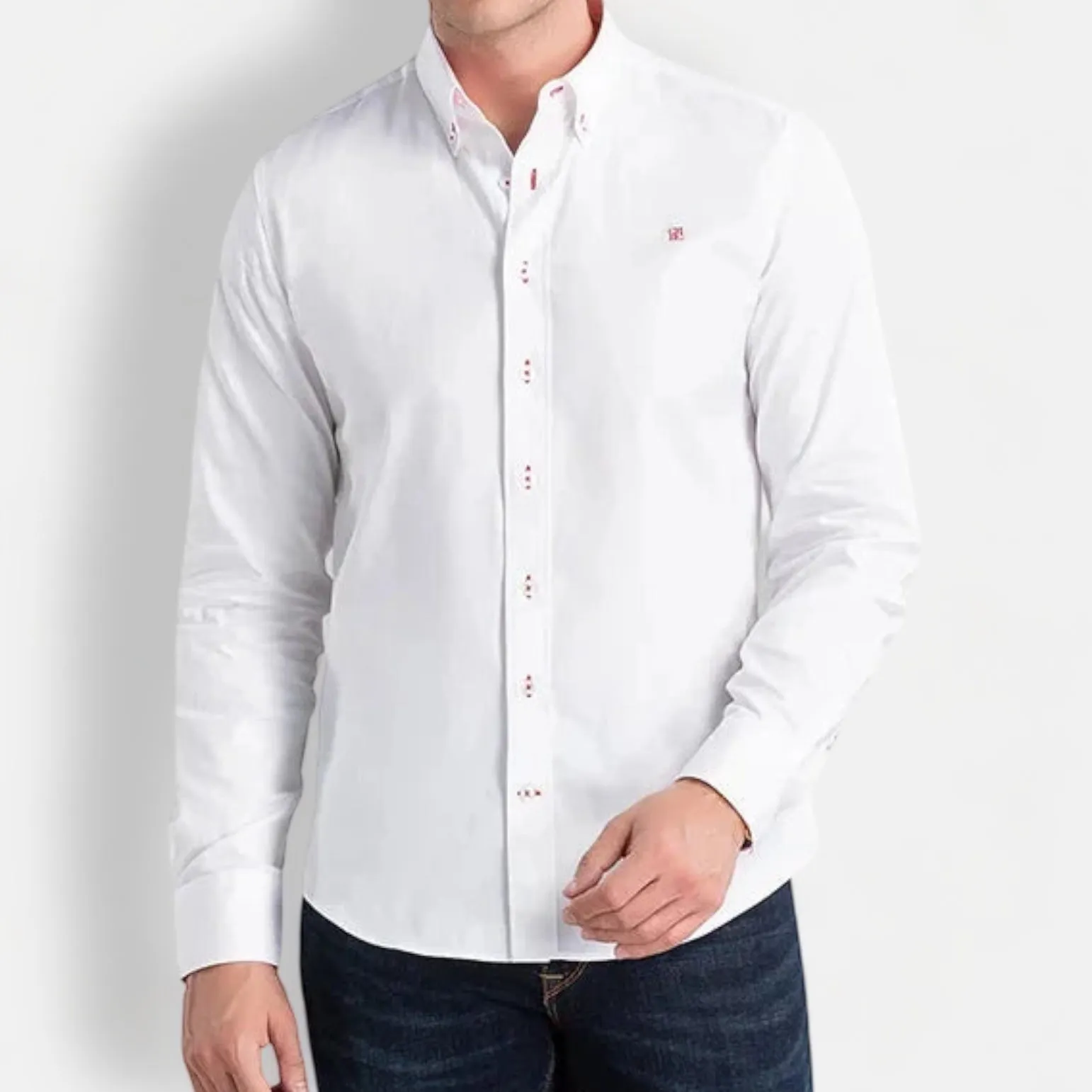 Business casual long sleeve cotton shirt