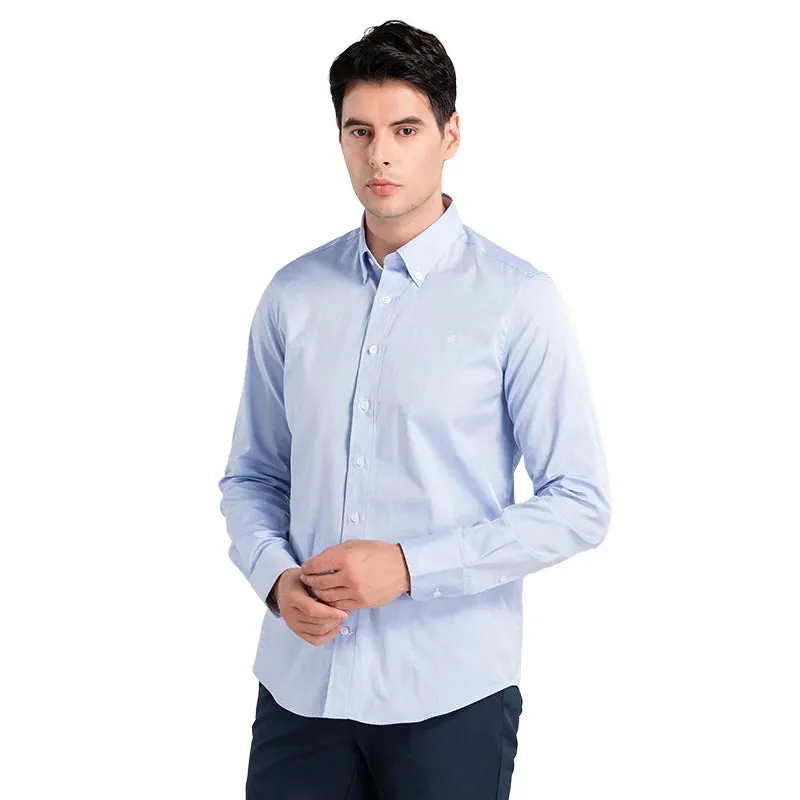 Business casual long sleeve cotton shirt