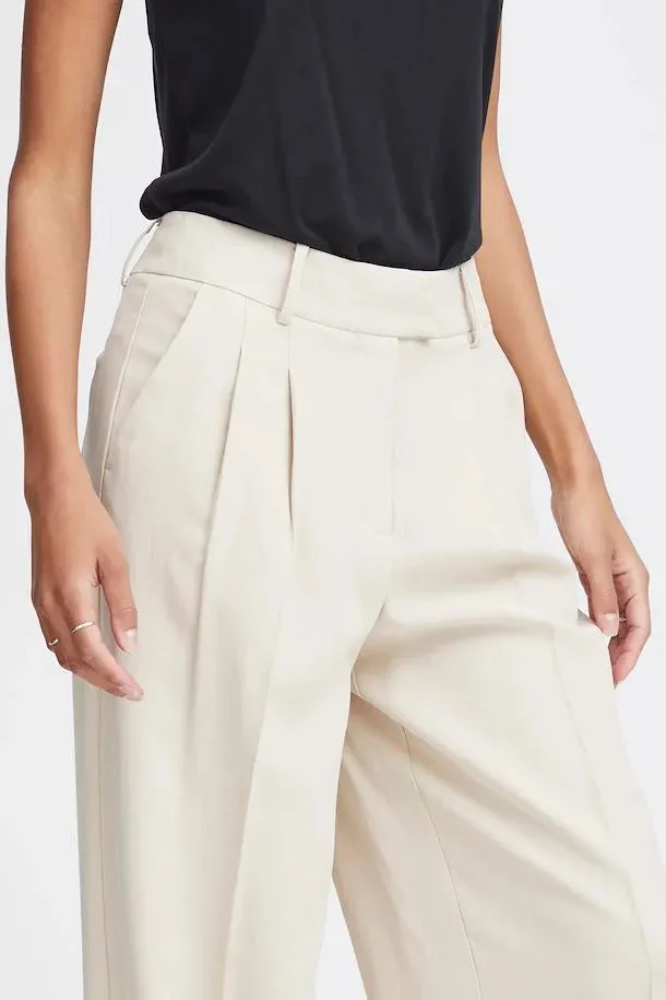 Byoung Bydalano High Waist Trousers Cement