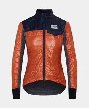 CAFE DU CYCLISTE Albertine Women Thermal Jacket - Orange/Navy