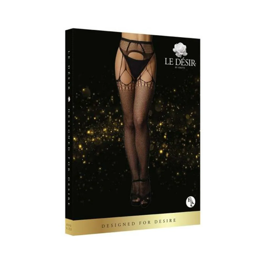 Celebrate Suspender Pantyhose OS  Black