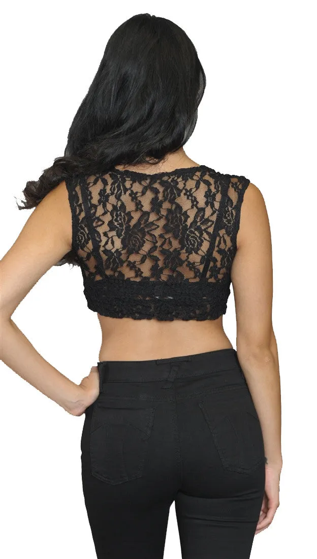 Cheryl Black Lace Crop Top Bralette