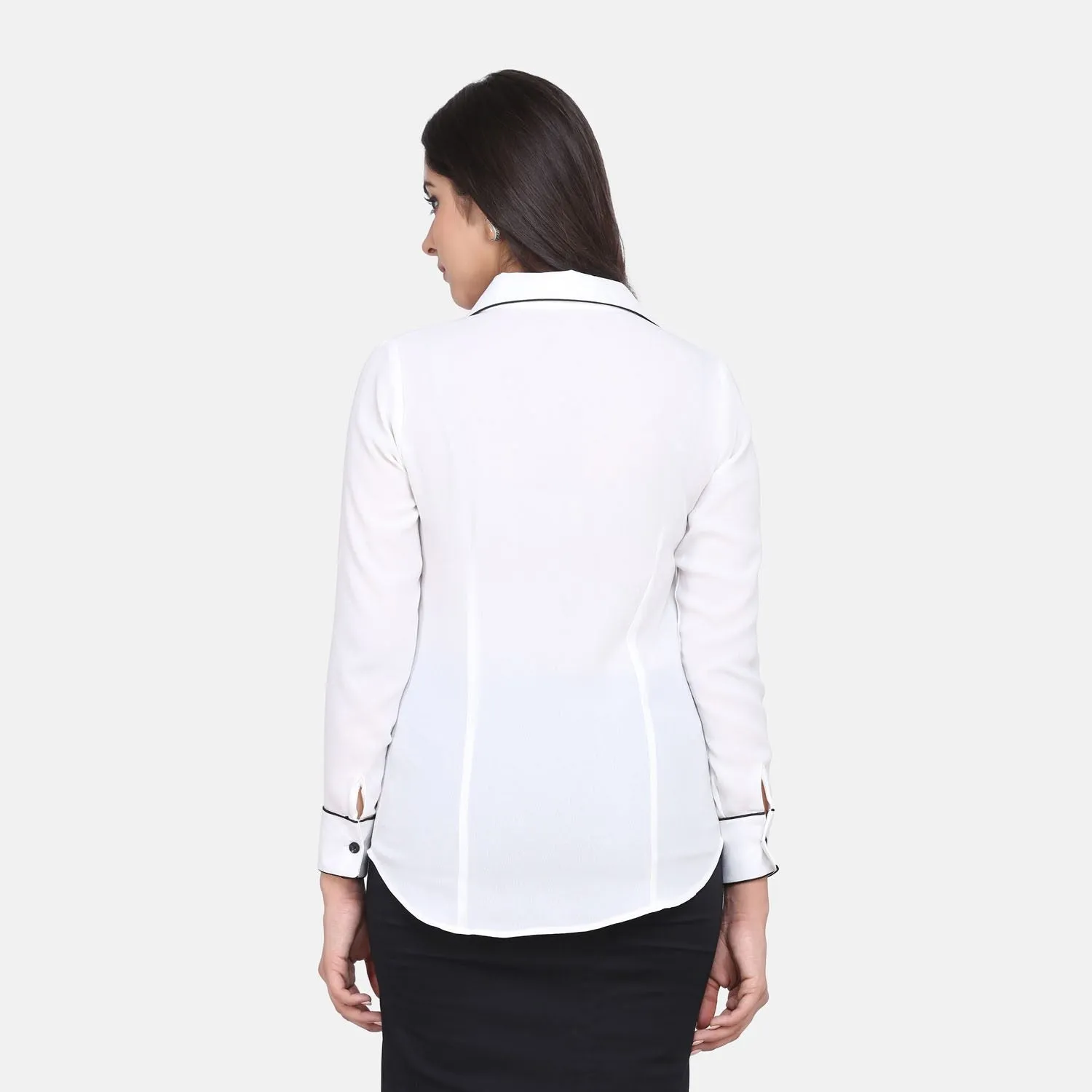 Classic Office Formal White Collared Women's Shirt