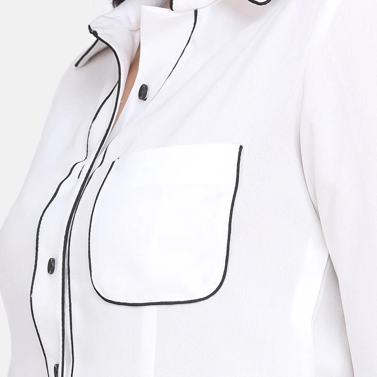 Classic Office Formal White Collared Women's Shirt