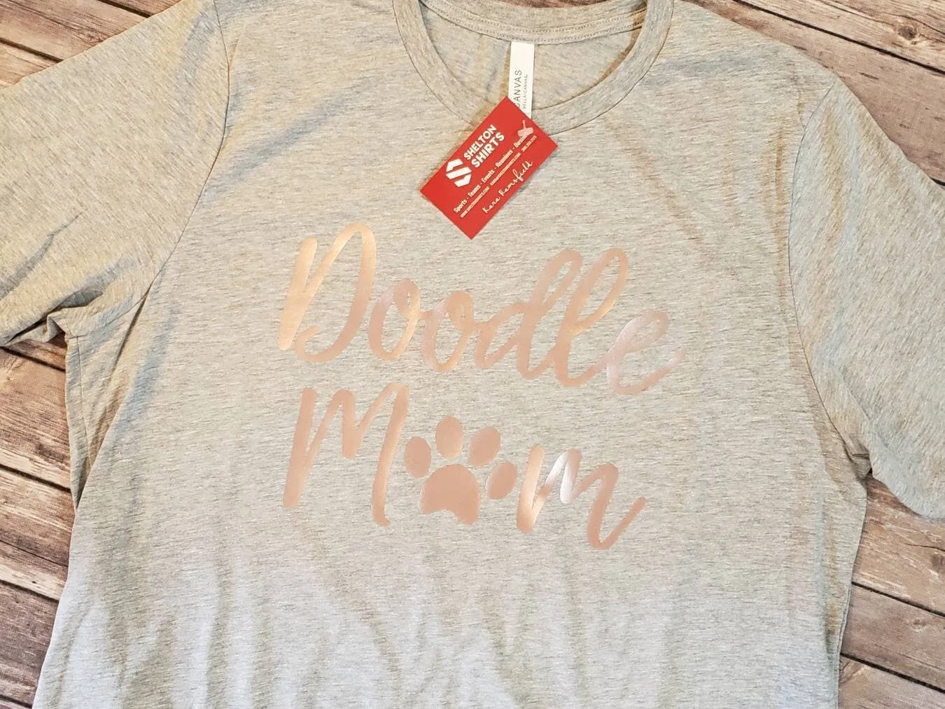 Doodle Mom with Paw Print T-Shirt