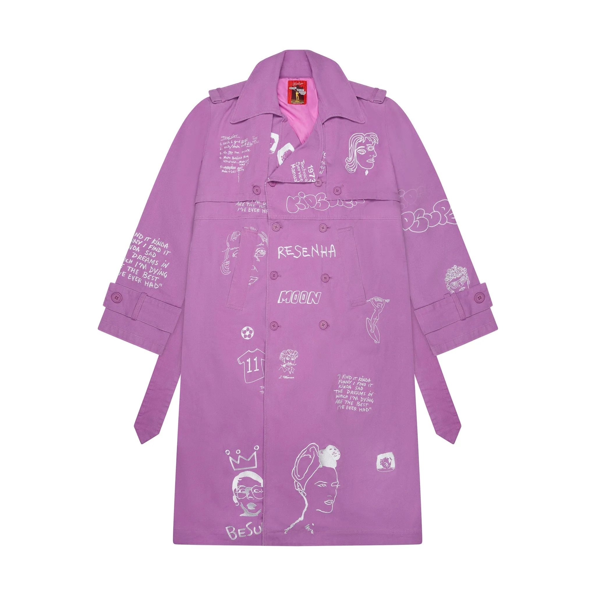 Embroidered Trench Coat [Plum]