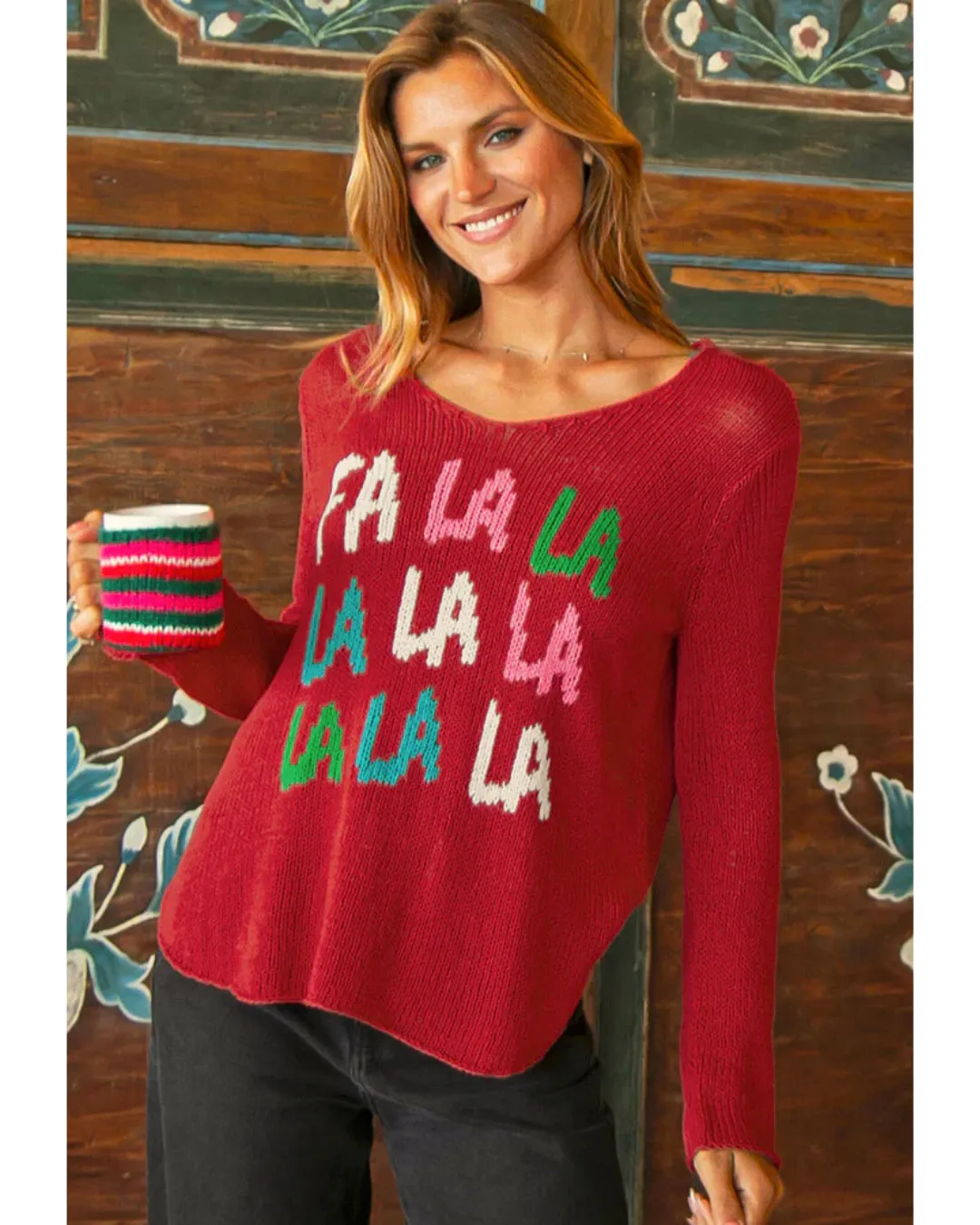 Fa La La Sweater Real Red