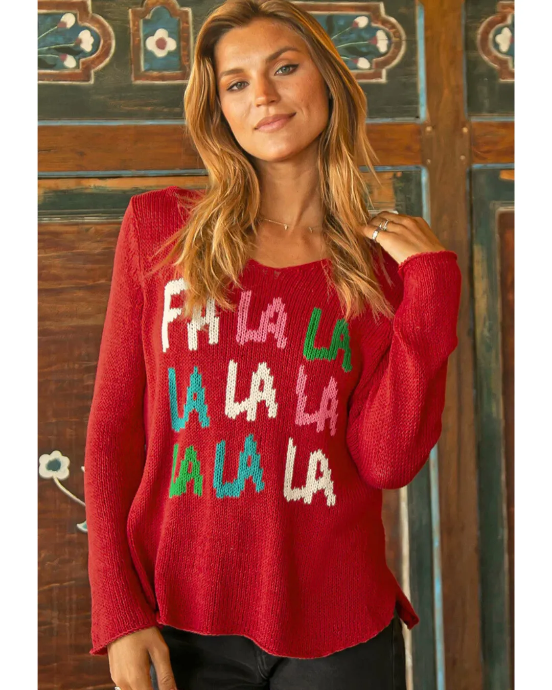 Fa La La Sweater Real Red