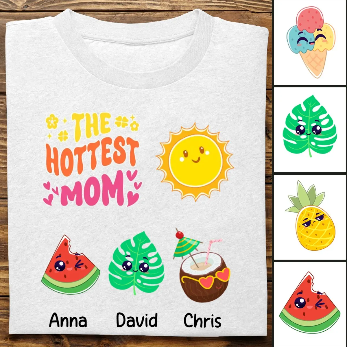 Family - The Hottest Mom Summer Vibe Groovy - Personalized Unisex T-shirt, Hoodie, Sweatshirt