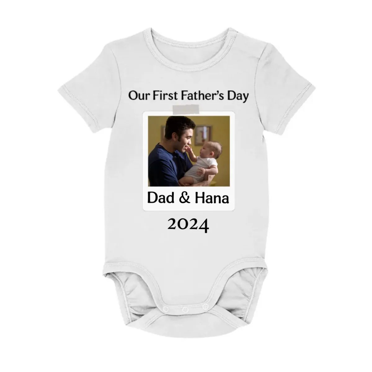 Father - Our First Father's Day - Personalized Photo Matching Shirt