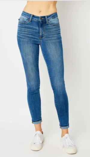 High waist cuff hem skinny Judy Blue