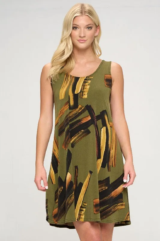 HIT Missy Tank Dress Sleeveless Prints -7003HT-TRP1-W315