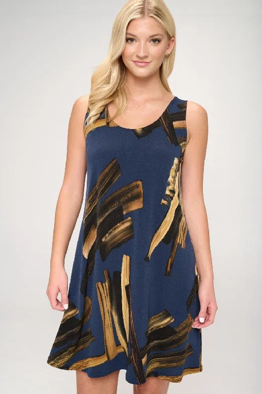 HIT Missy Tank Dress Sleeveless Prints -7003HT-TRP1-W315