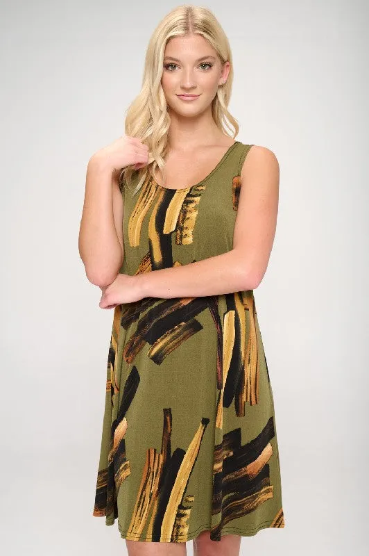 HIT Missy Tank Dress Sleeveless Prints -7003HT-TRP1-W315