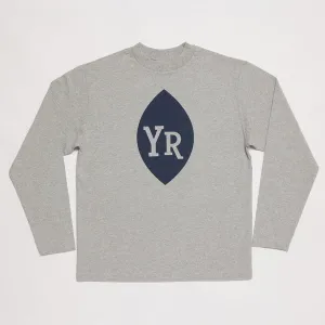 Huge Logo Mock Neck Long Sleeve Tee (Heather Gray)