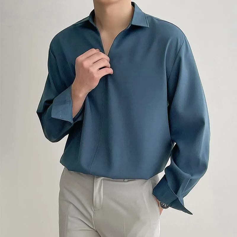 Korean Loose Fit Long-Sleeve Shirt