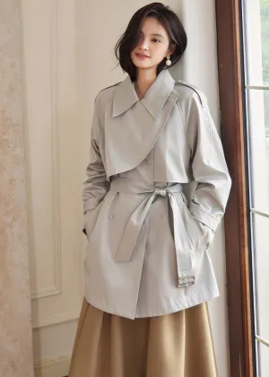 LAPEL TIGHT MIDI TRENCH COAT