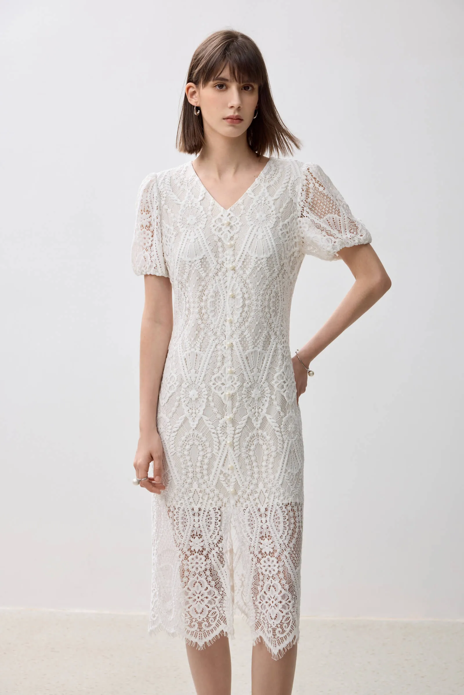 LILY Lace V-Neck Dress