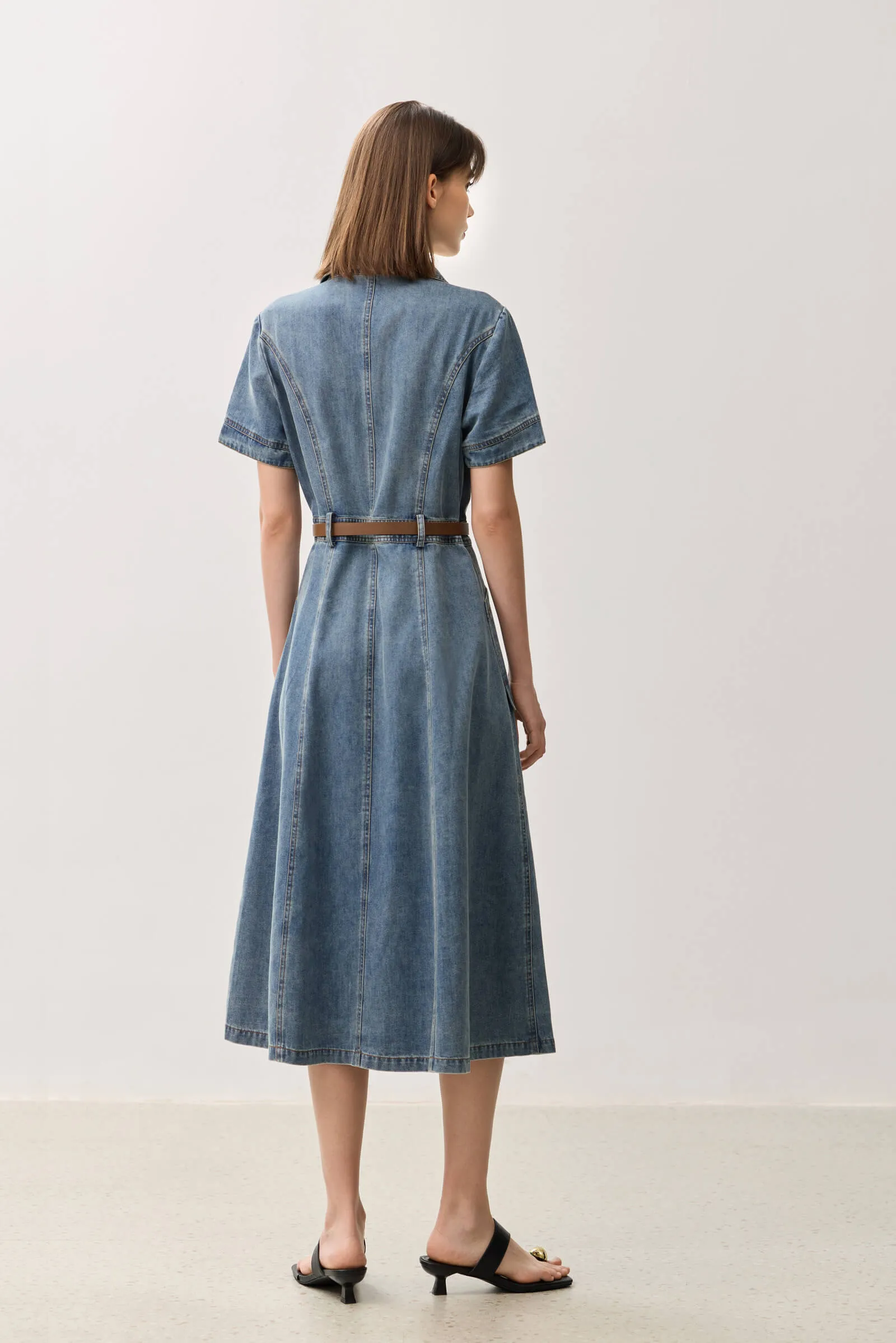 LILY Vintage Denim A-line Dress