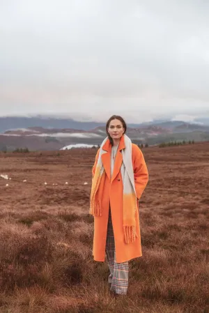 Long Wool Classic Coat in Orange