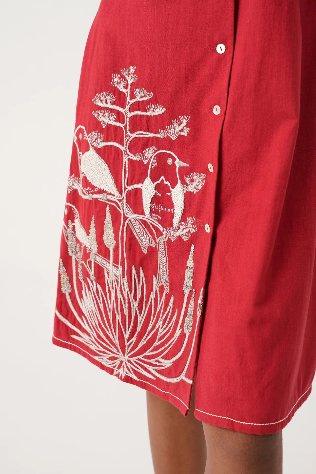 Madder Taiwo - Embroidered Shirt Dress