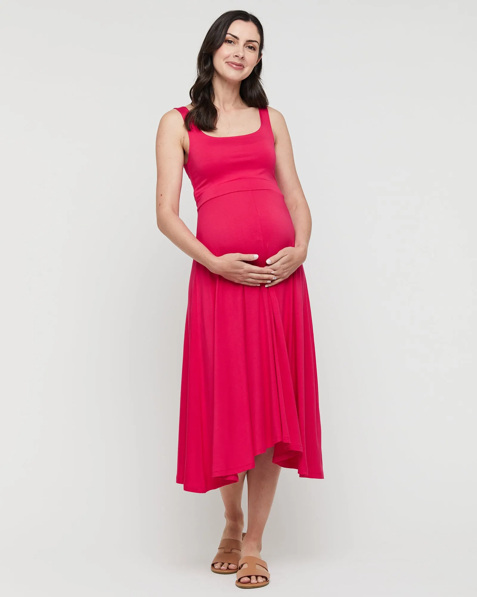 Melanie Maternity Dress - Magenta