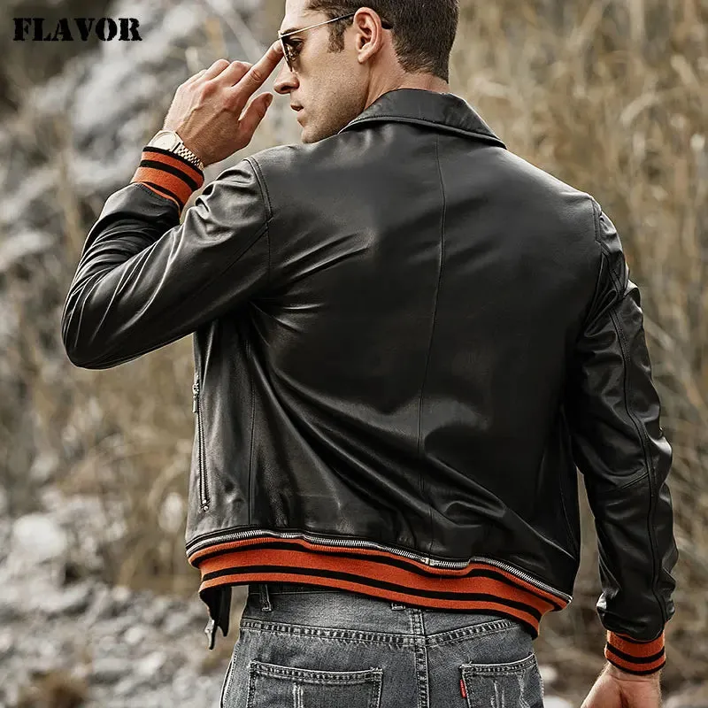 Men's Slim Fit Biker Leather Jacket