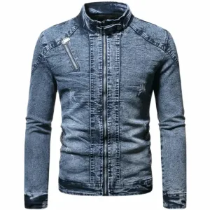 Men’s Slim Fit Blue Denim Jacket