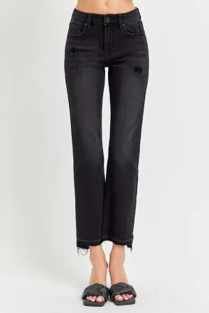 Mid Rise-Ankle Straight Jeans