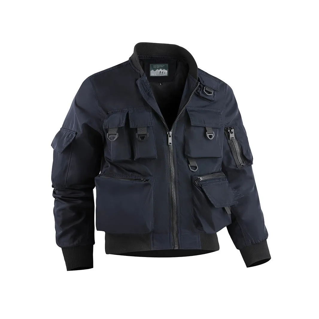 PILOT JACKET MEN'S BASEBALL JACKET FUNCTIONAL MULTI POCKET JACKET