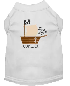 Poop Deck Embroidered Dog Shirt White Xxxl (20)