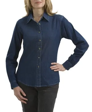 Port & Company - Ladies Long Sleeve Value Denim Shirt.  LSP10