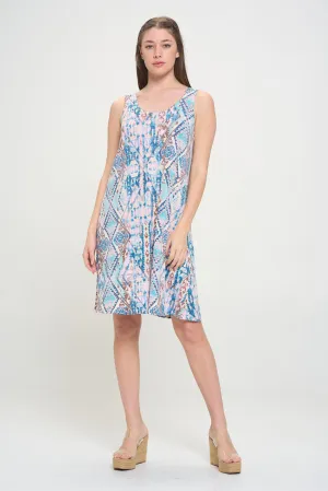 Print Missy Tank Dress Sleeveless Prints - 7003HT-TRP1-W433