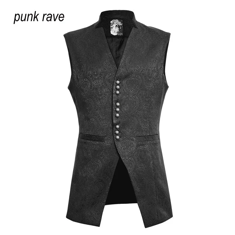 Punk Rave Mens Damask Waistcoat Vest jacket Victorian Steampunk Gothic Vintage S-4XL Y642