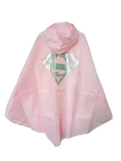 Raincoat kids raincoat superhero raincoat rain gear rainwear for kids Supergirl/Spiderman/Batgirl children raincoat 3-7T