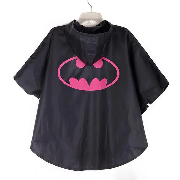 Raincoat kids raincoat superhero raincoat rain gear rainwear for kids Supergirl/Spiderman/Batgirl children raincoat 3-7T