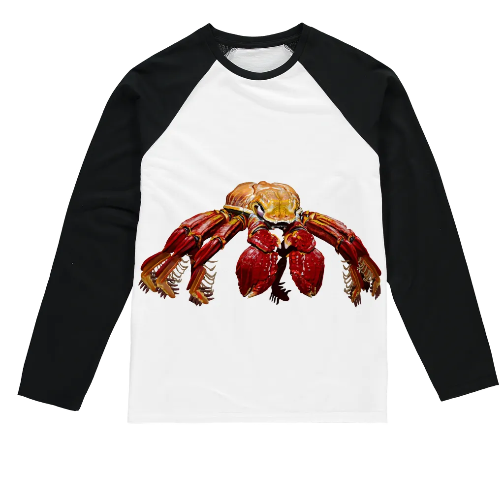 Red Crab Sublimation Baseball Long Sleeve T-Shirt