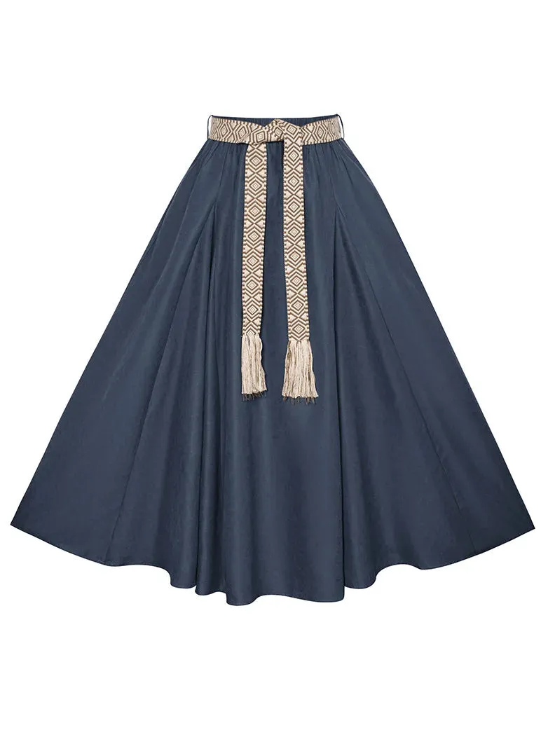 Renaissance Boho Maxi Skirt Ankle Length Swing Skirt